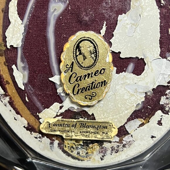 VTG Cameo Creation Countess of Blessington Sir Thomas Lawrence Glass Portrait - Picture 6 of 6